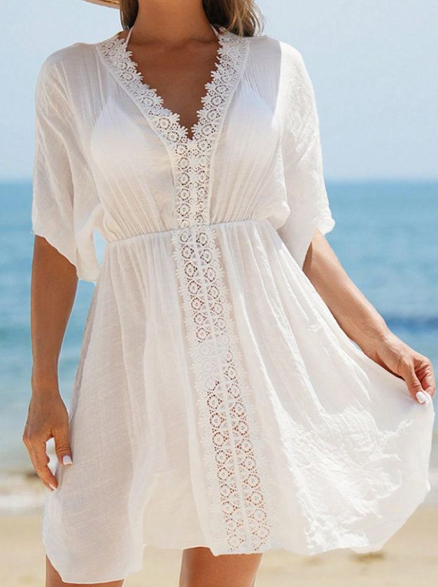 Robe de Plage — Bohème Brodée Blanche
