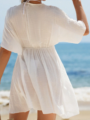 Robe de Plage — Bohème Brodée Blanche