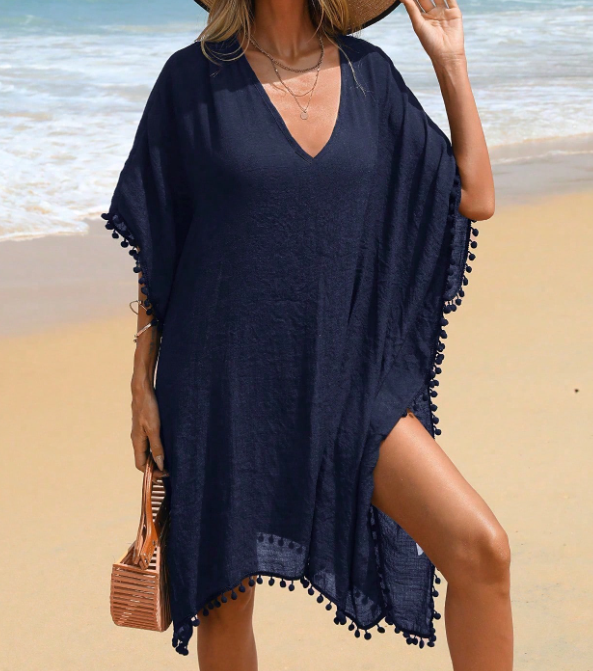 Kaftan de Plage — Pompons Marine